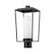 Z-Lite Sheridan 1 Light Outdoor Post Mount Fixture, Black & White Opal 595PHMR-BK - alternate 5